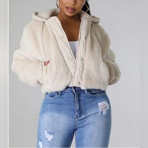 Cozy Cream Teddy Jacket NWT